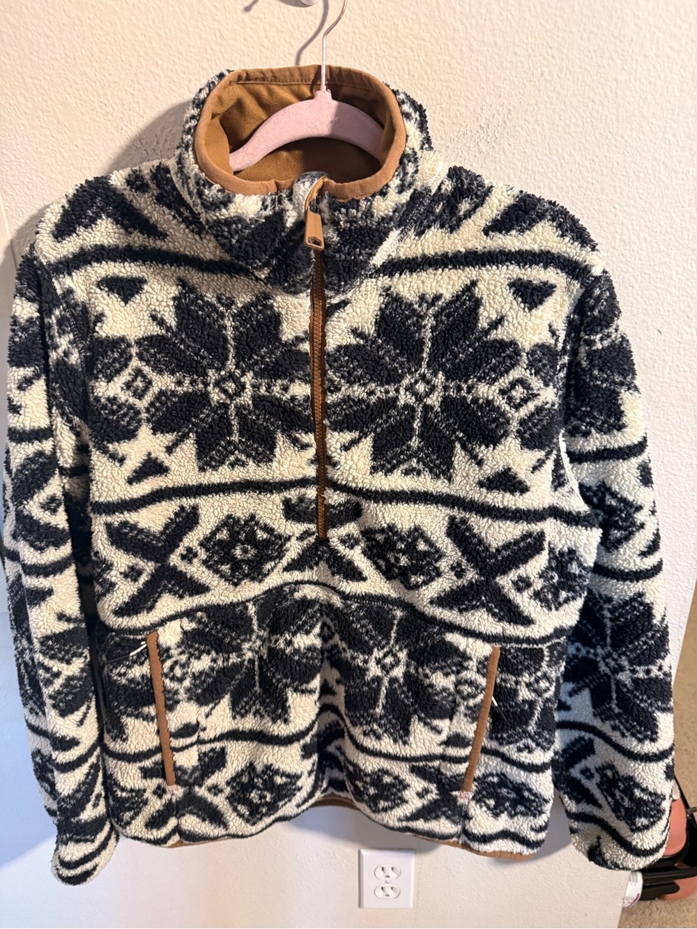 Carhartt Women’s Sherpa Fleece Fair Isle 1/4 Zip Pullover Jacket M - Picture 3 of 9
